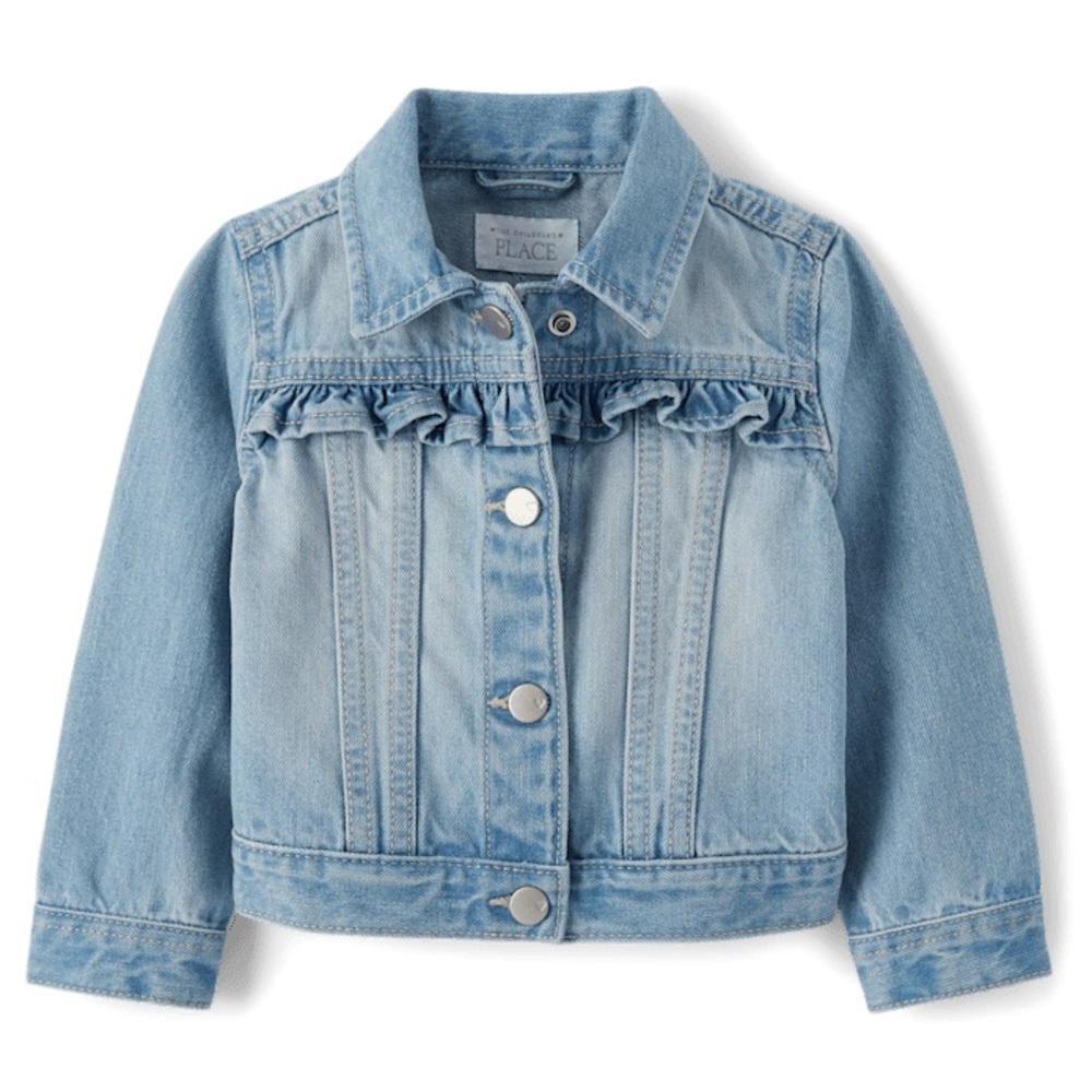 The Children's Place Ruffle Denim Jacket 3t NWT